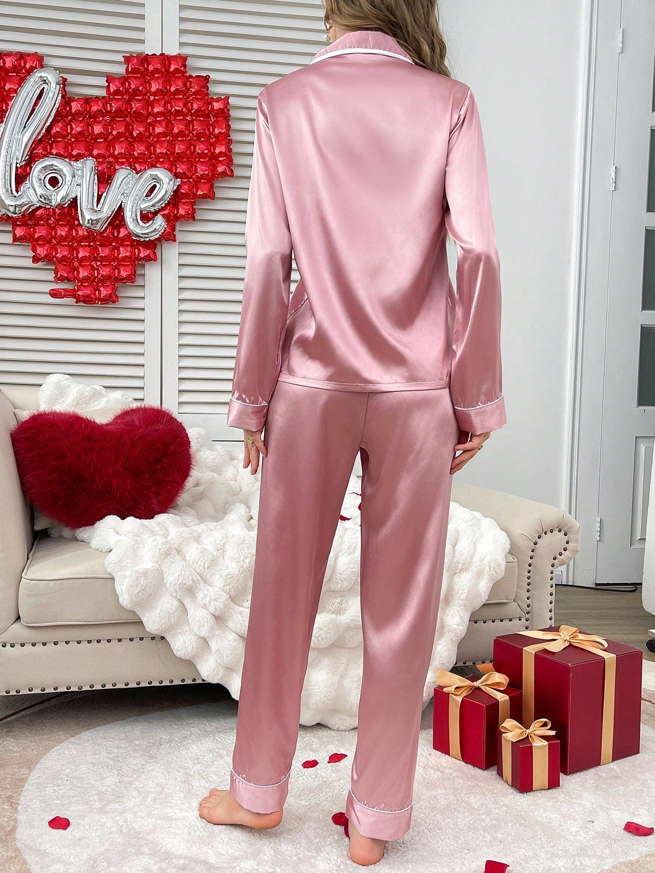 Luxe Satin Plain Pajama Set Combo (Pack of 3)