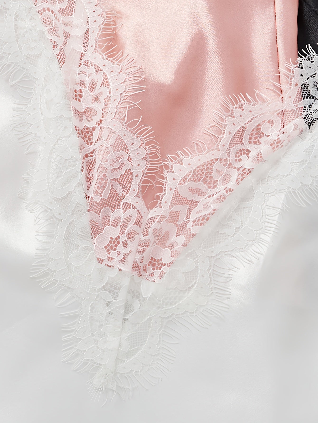 Women’s Satin Lace Camisole Nightwear Set – Pack of 3 (Pink, White & Black)