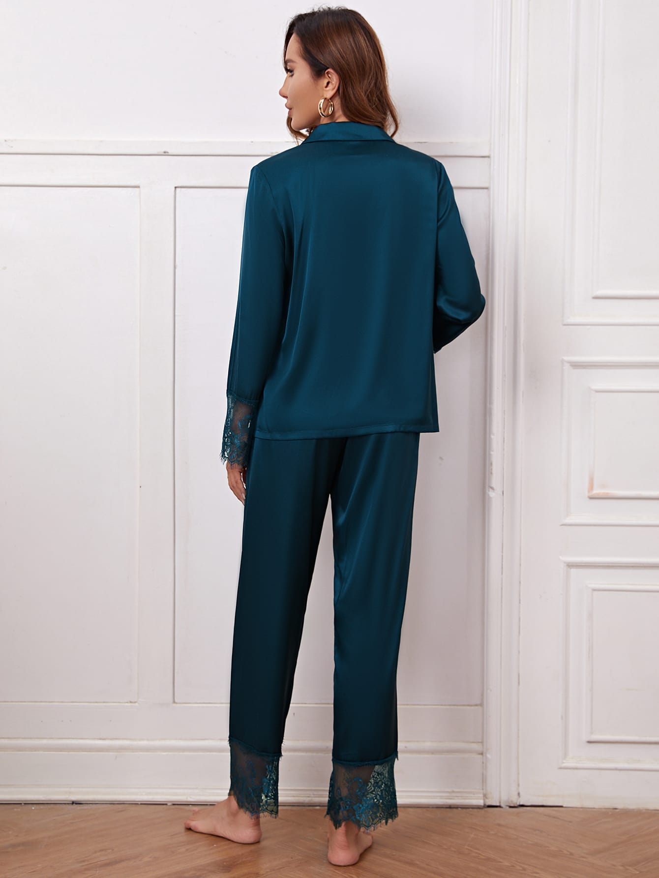 Luxe Satin Lace Pajama Set Combo (Pack of 3)