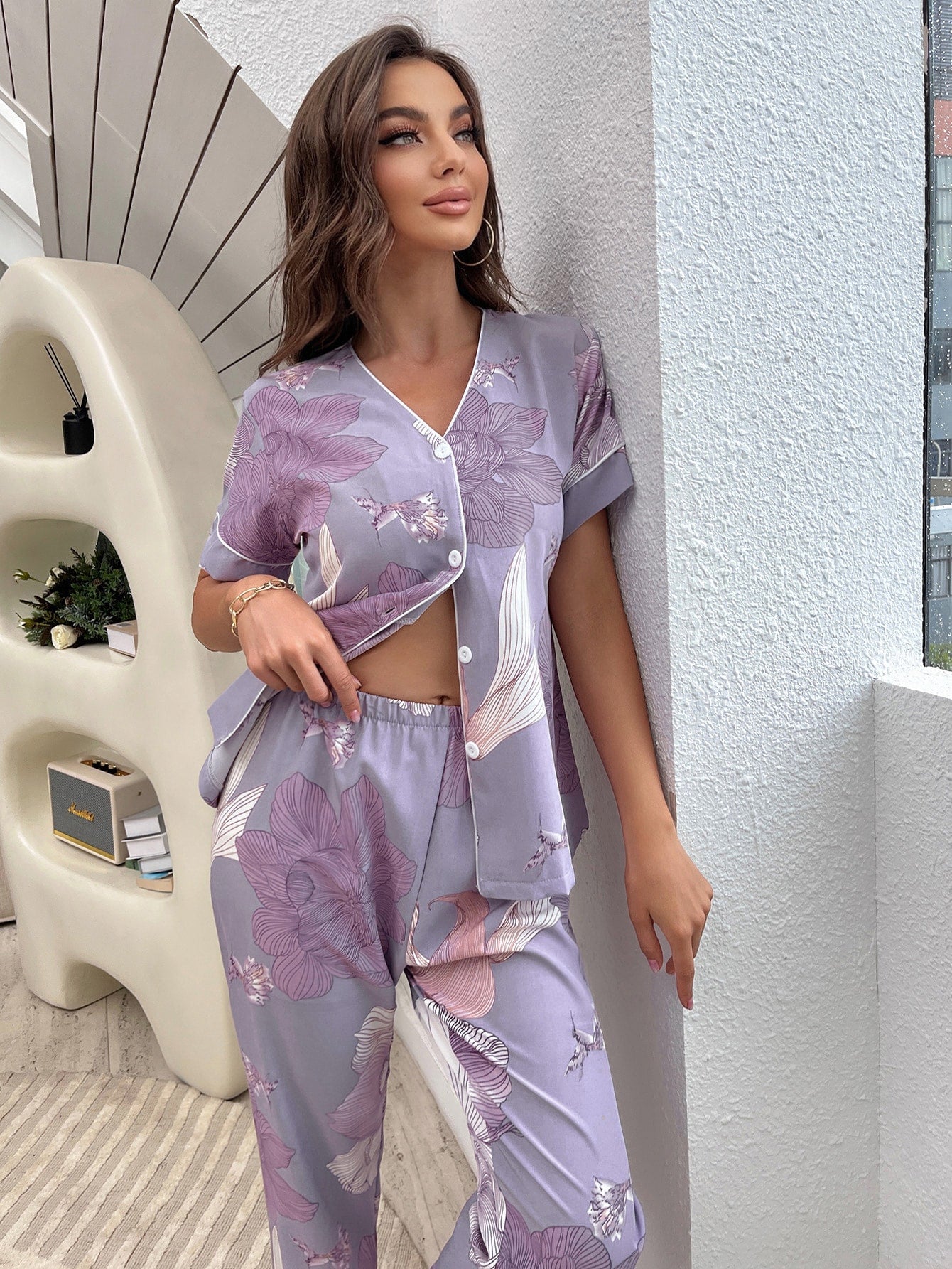 Luxe Satin Printed Pajama Set Combo (Pack of 3)