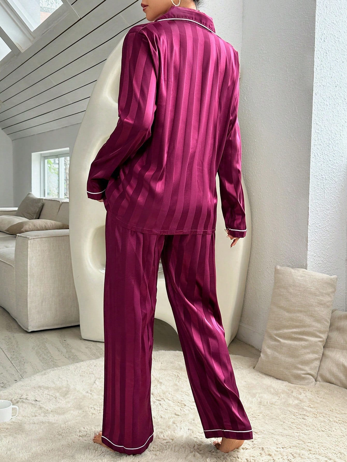 Luxe Satin Stripe Pajama Set Combo (Pack of 3)