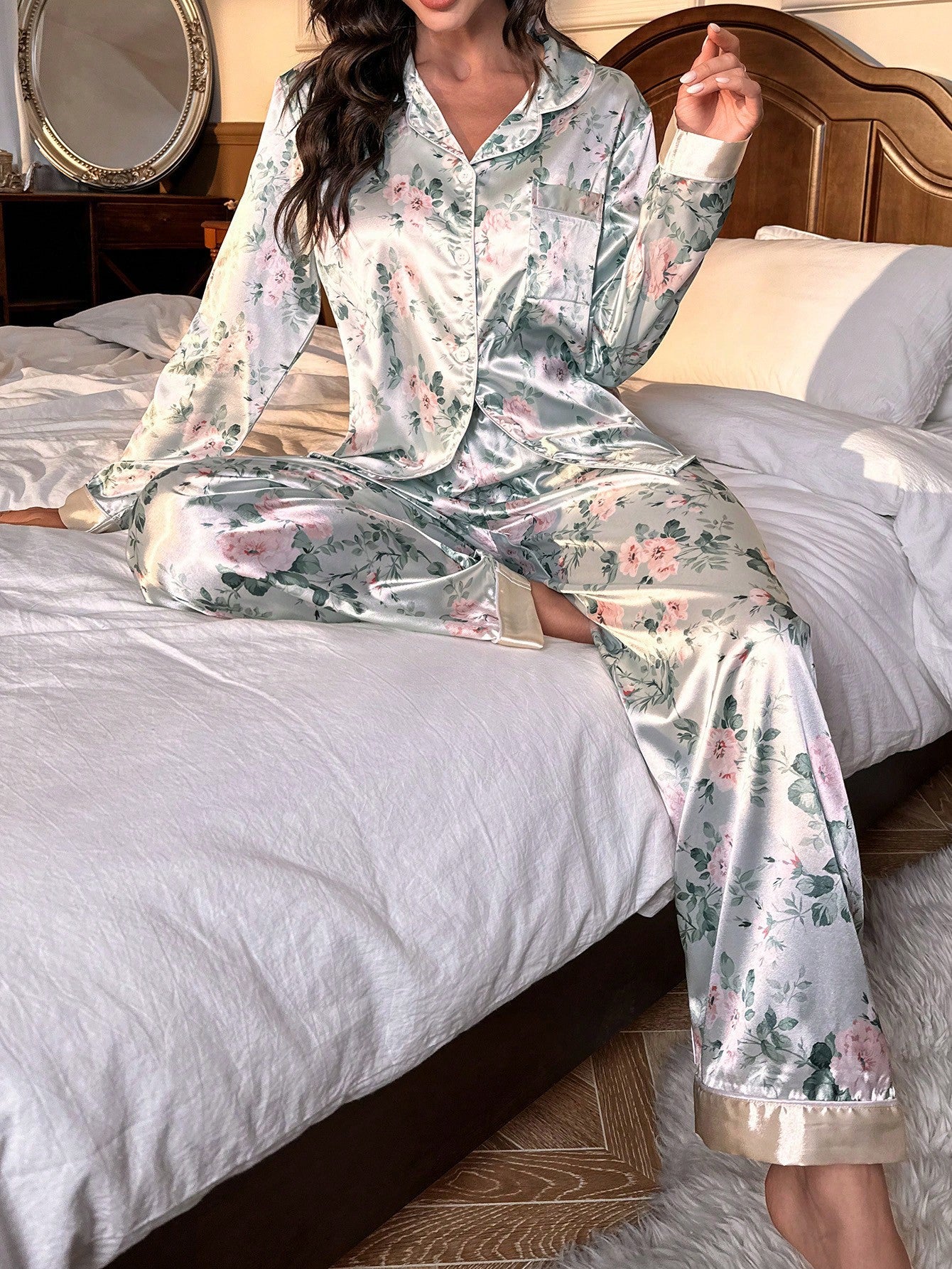 Luxe Satin Printed Pajama Set Combo (Pack of 3)