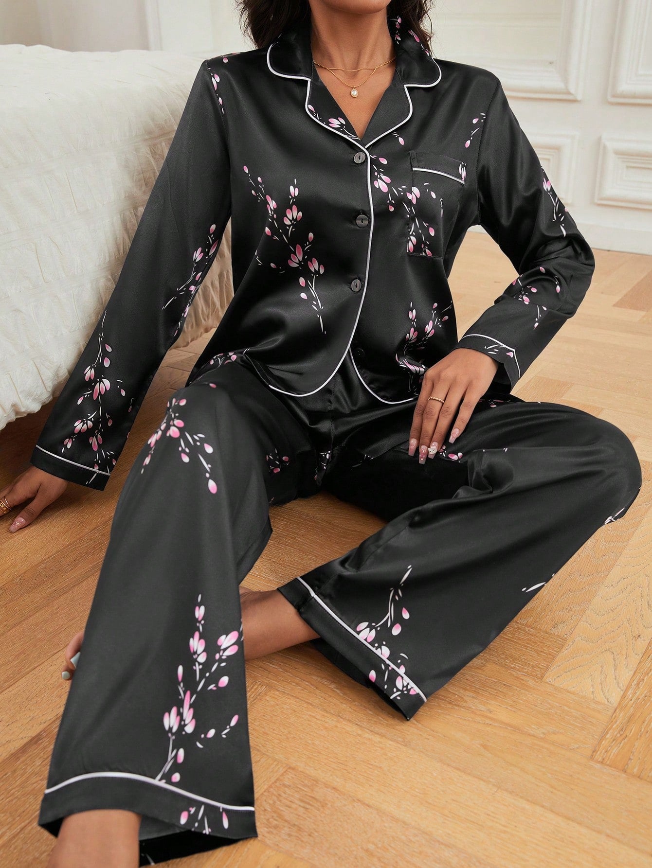 Luxe Satin Printed Pajama Set Combo (Pack of 3)