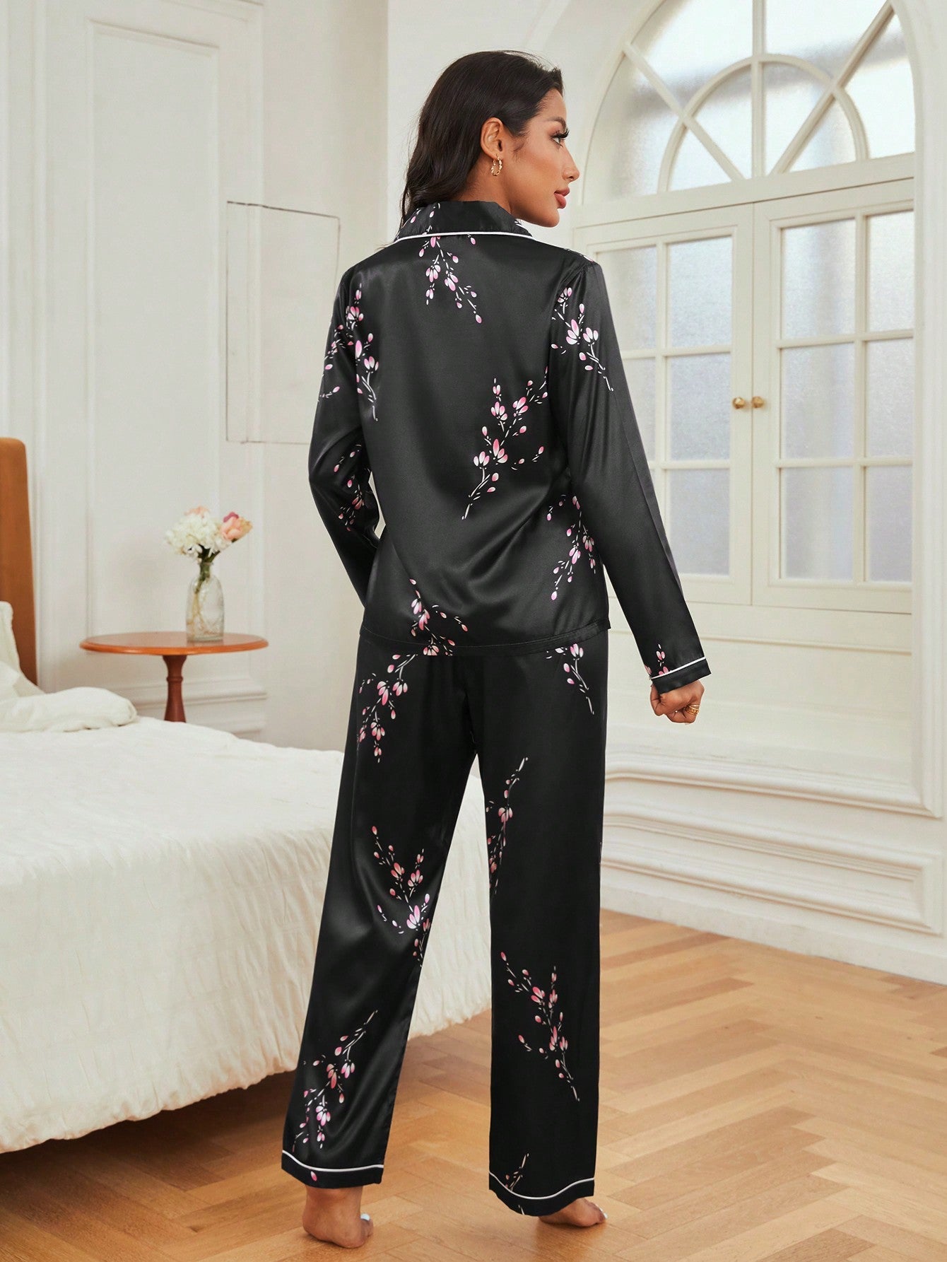 Luxe Satin Printed Pajama Set Combo (Pack of 3)