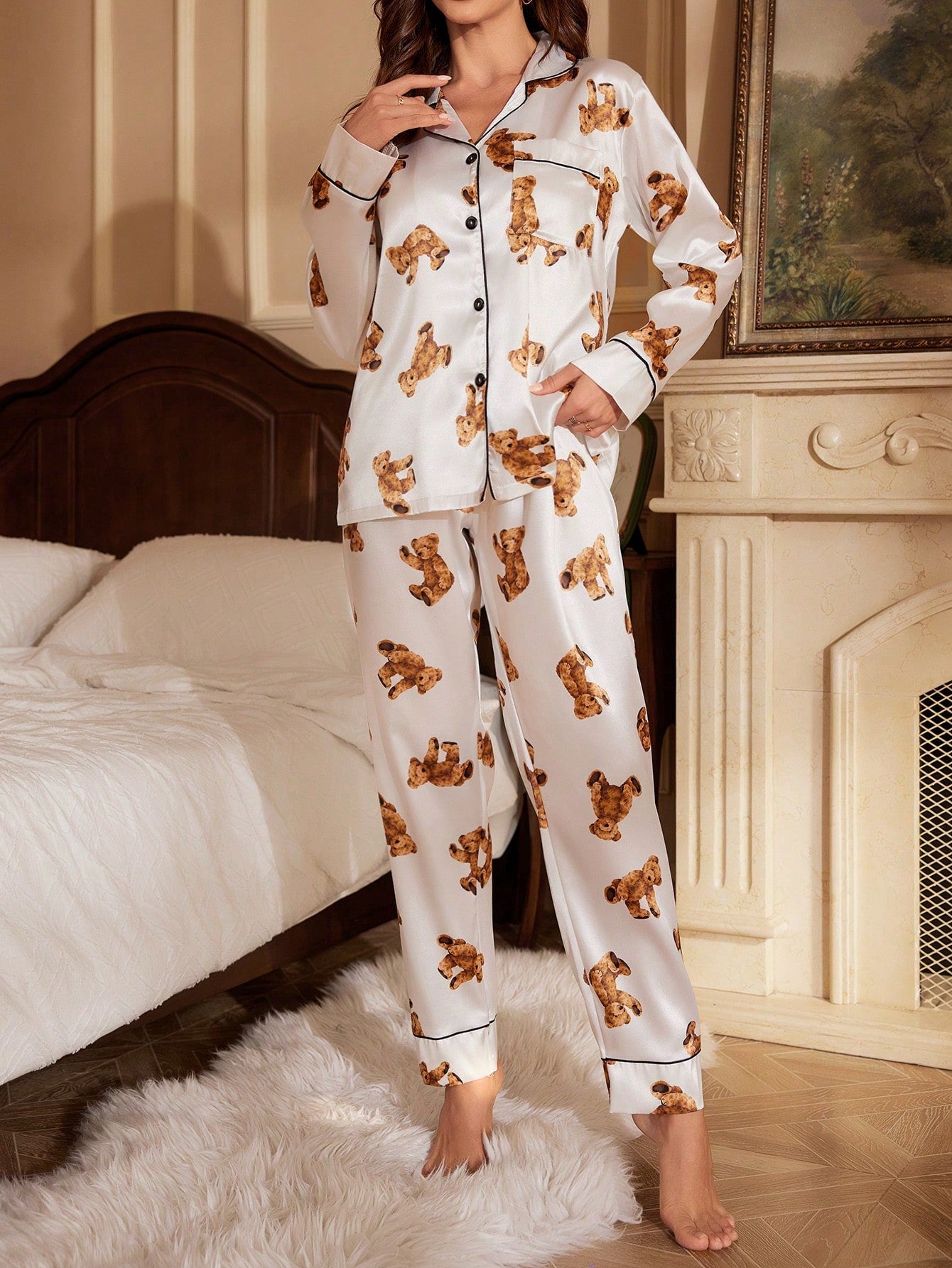 Luxe Satin Printed Pajama Set Combo (Pack of 3)