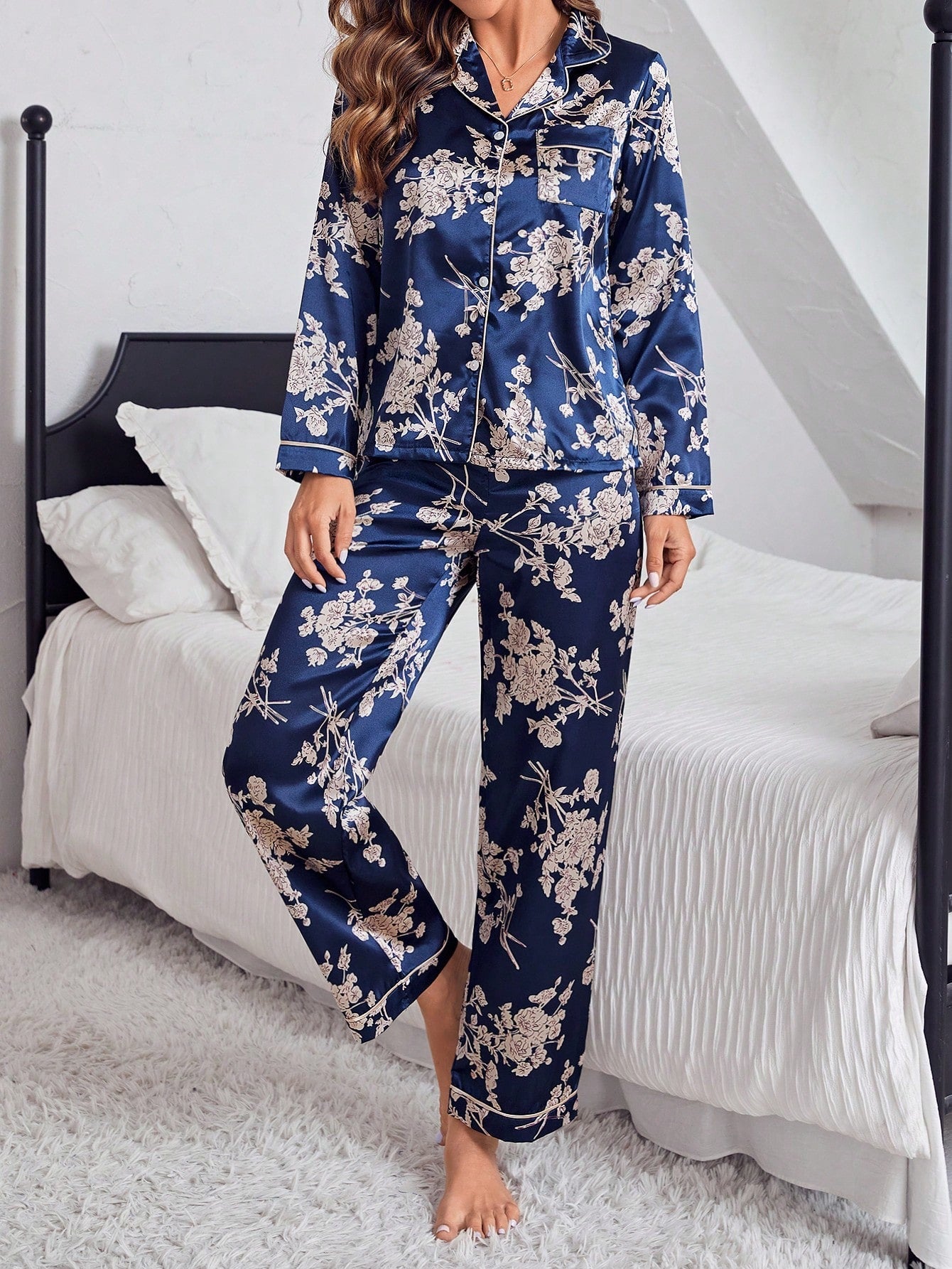 Luxe Satin Printed Pajama Set Combo (Pack of 3)