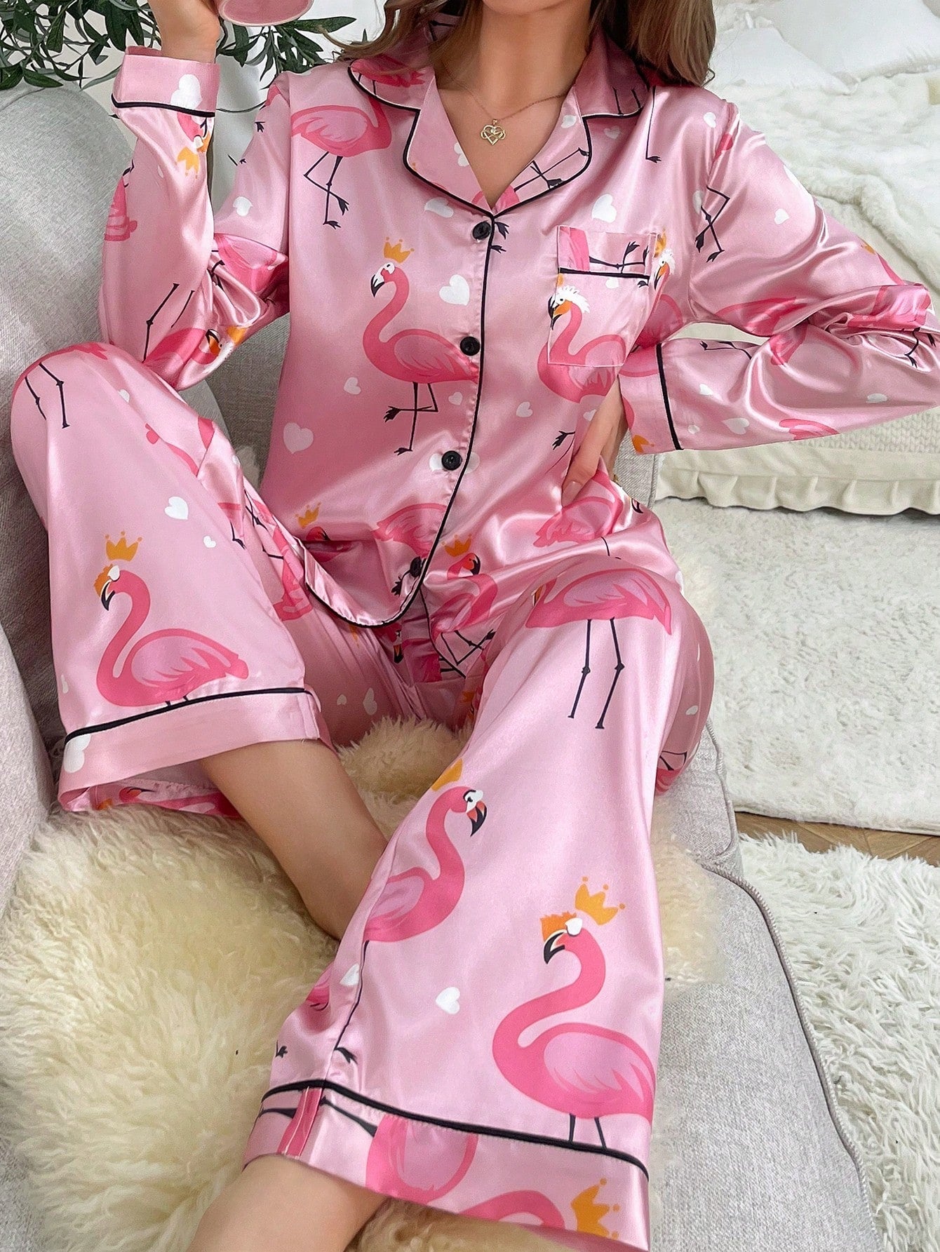 Luxe Satin Printed Pajama Set Combo (Pack of 3)