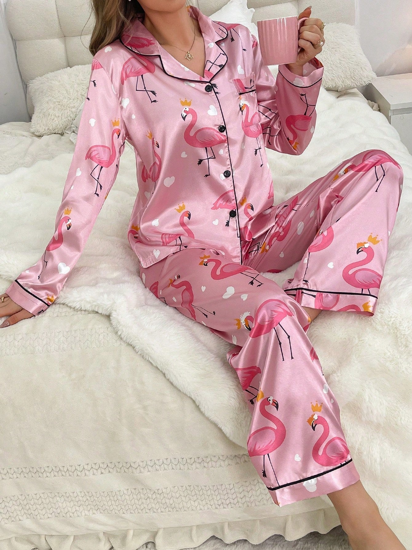Luxe Satin Printed Pajama Set Combo (Pack of 3)