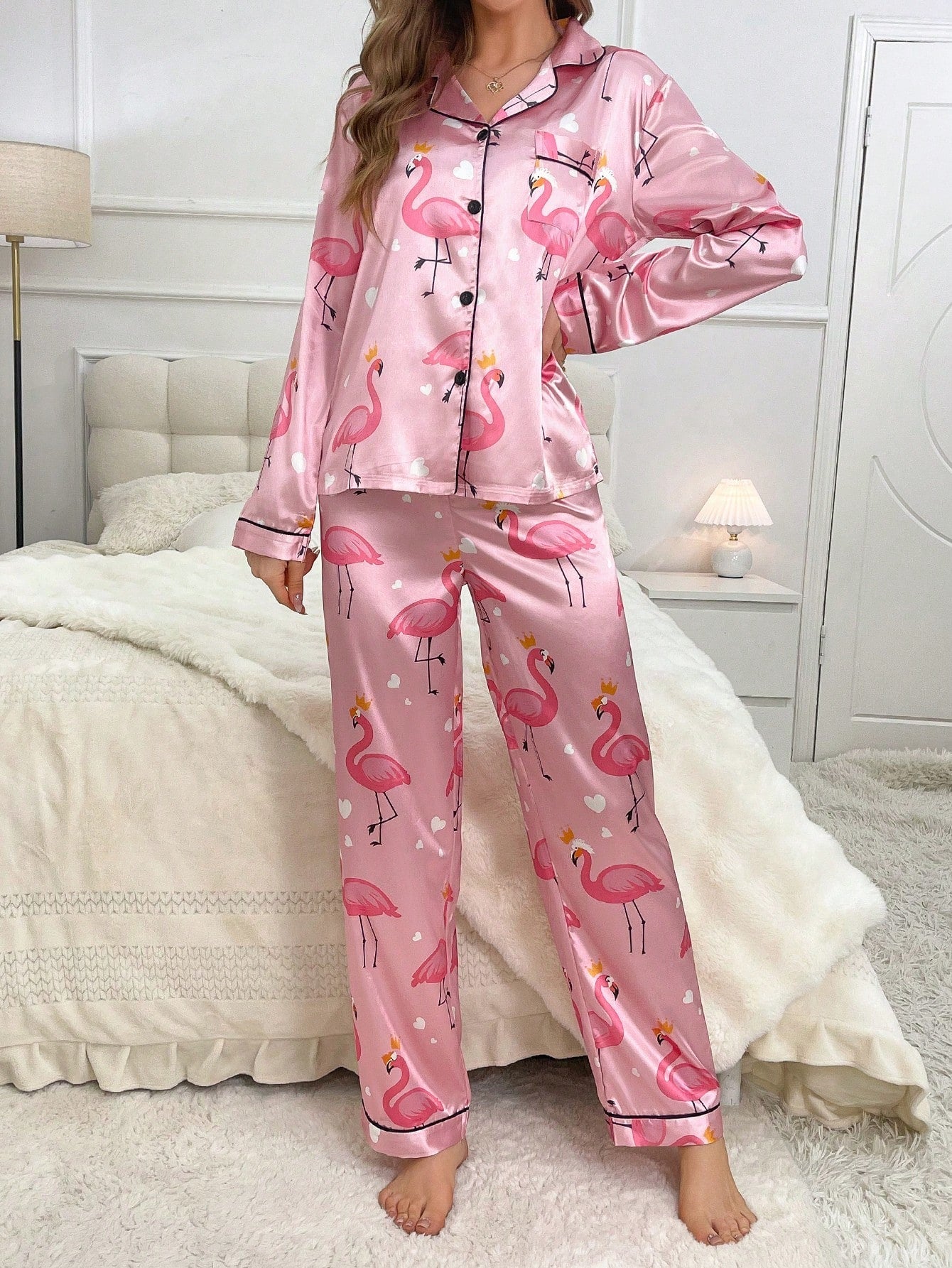 Luxe Satin Printed Pajama Set Combo (Pack of 3)