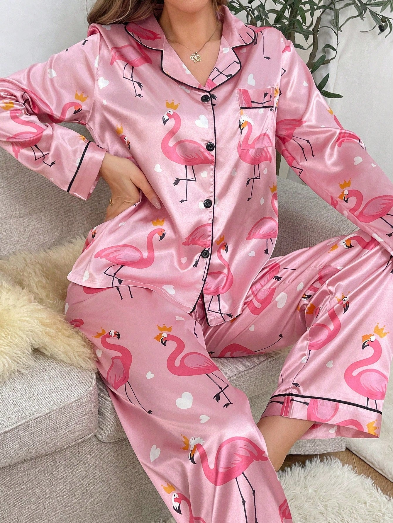 Luxe Satin Printed Pajama Set Combo (Pack of 3)