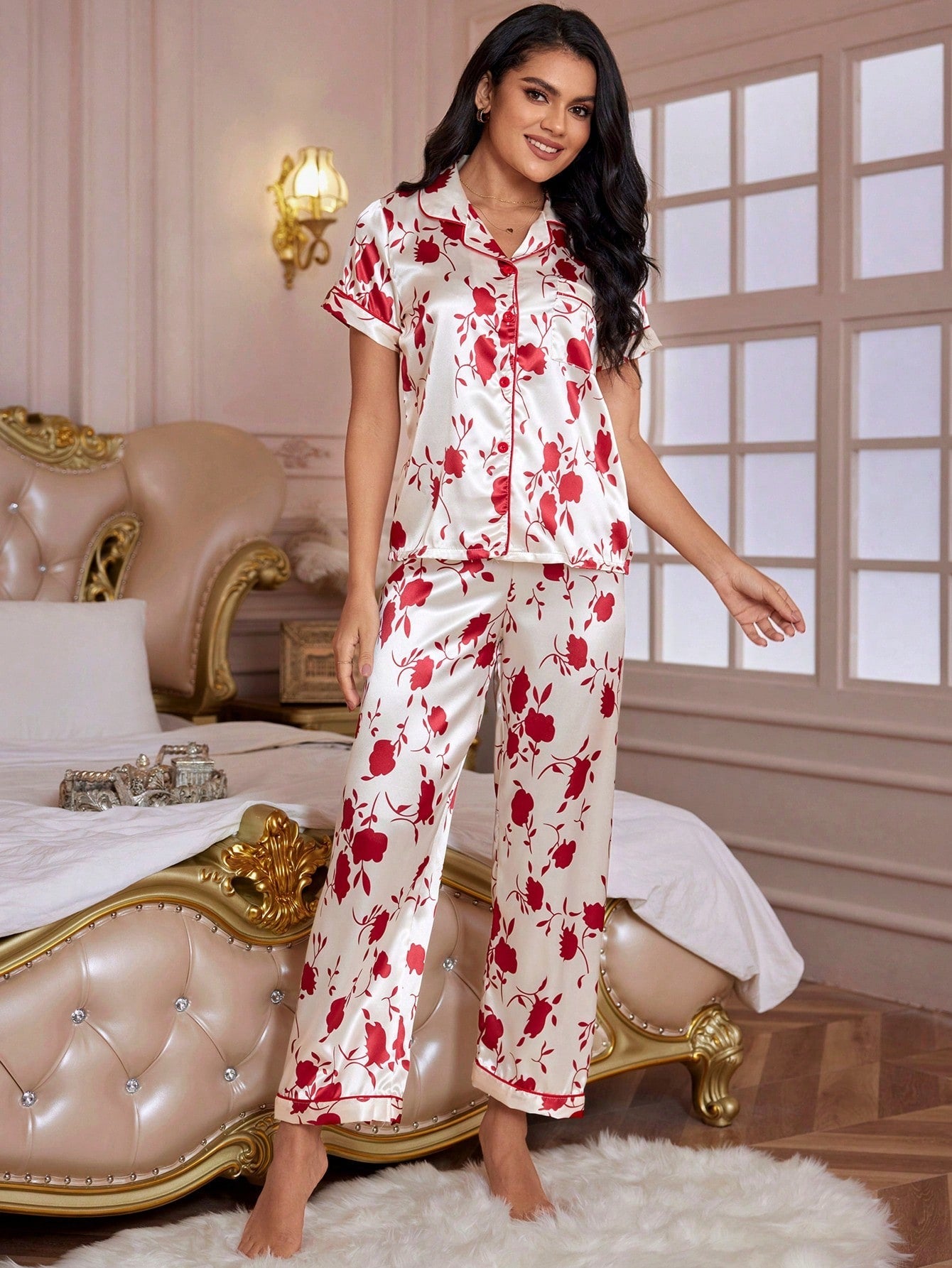Luxe Satin Printed Pajama Set Combo (Pack of 3)