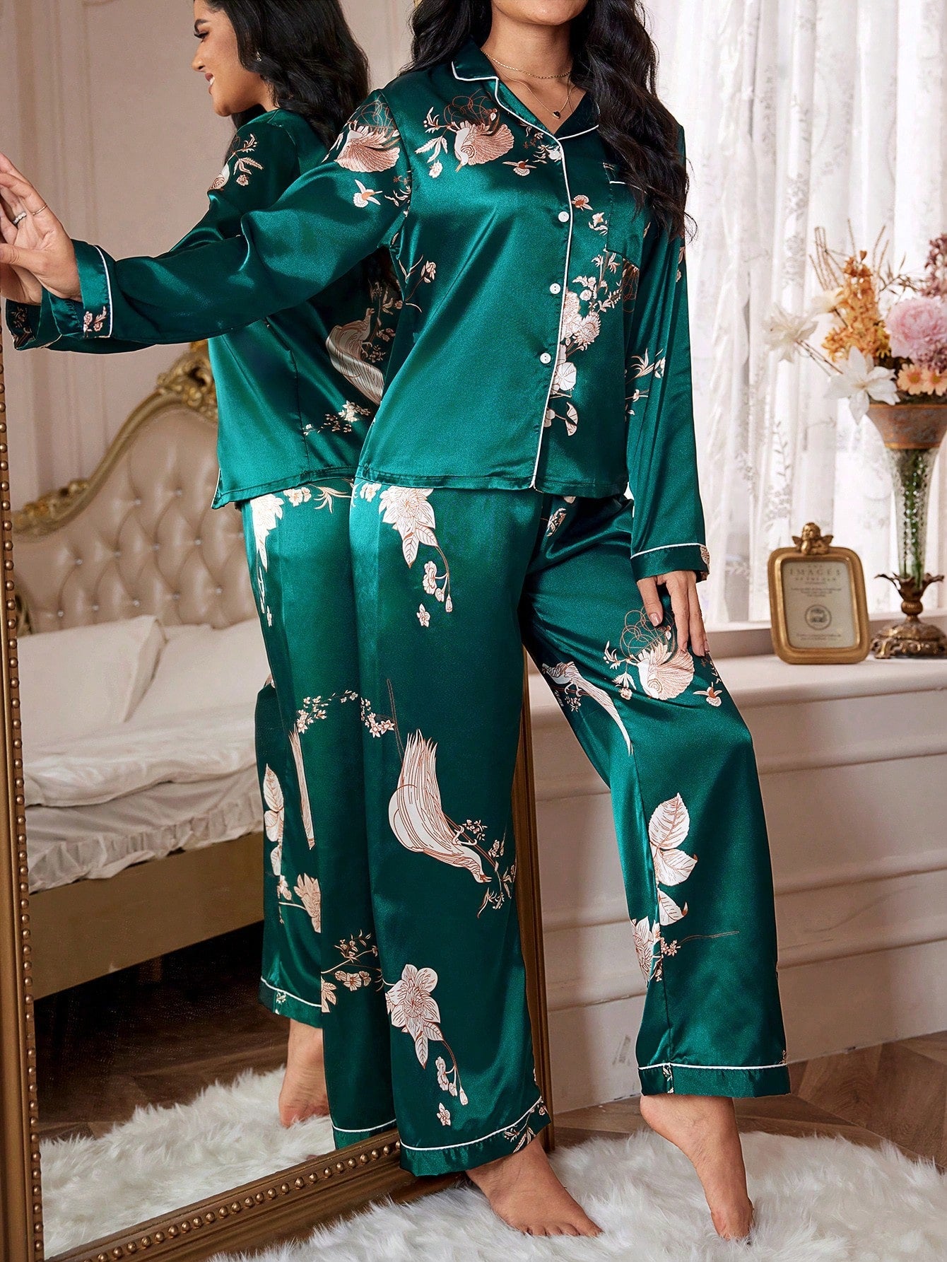 Luxe Satin Printed Pajama Set Combo (Pack of 3)
