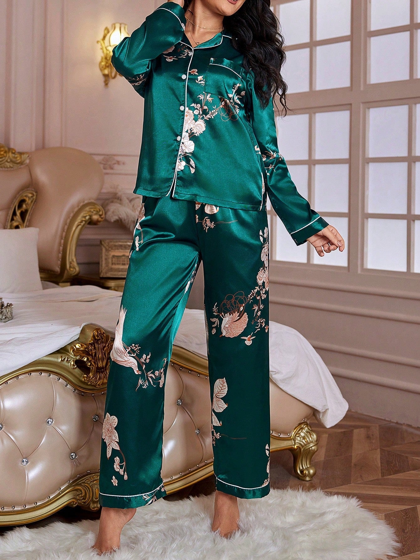 Luxe Satin Printed Pajama Set Combo (Pack of 3)