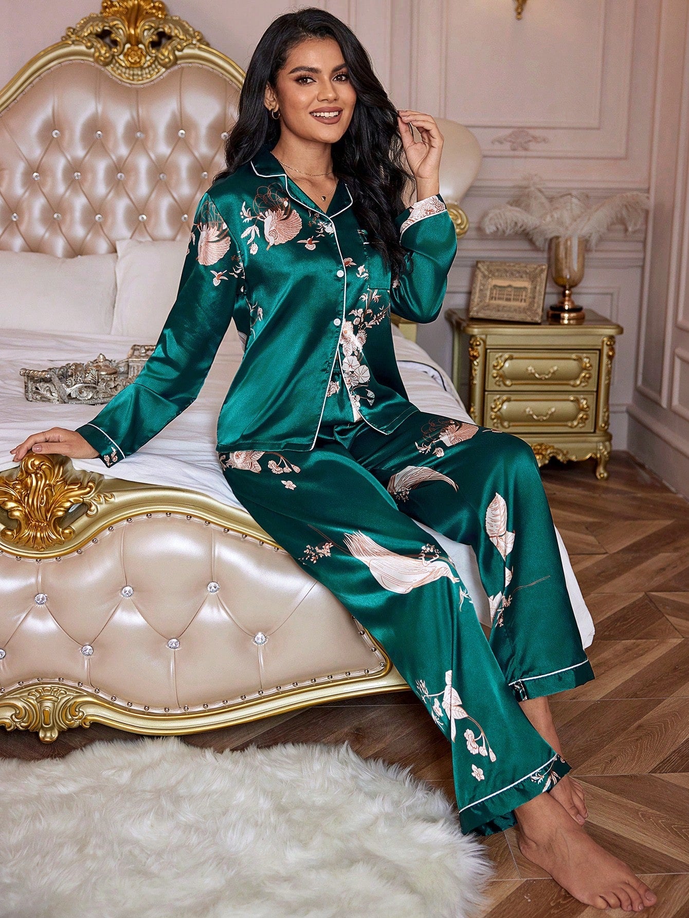 Luxe Satin Printed Pajama Set Combo (Pack of 3)