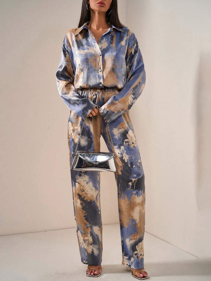 Midnight Canvas Satin Co-ord Set