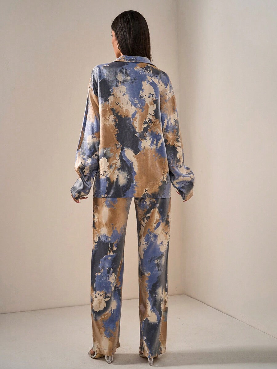 Midnight Canvas Satin Co-ord Set