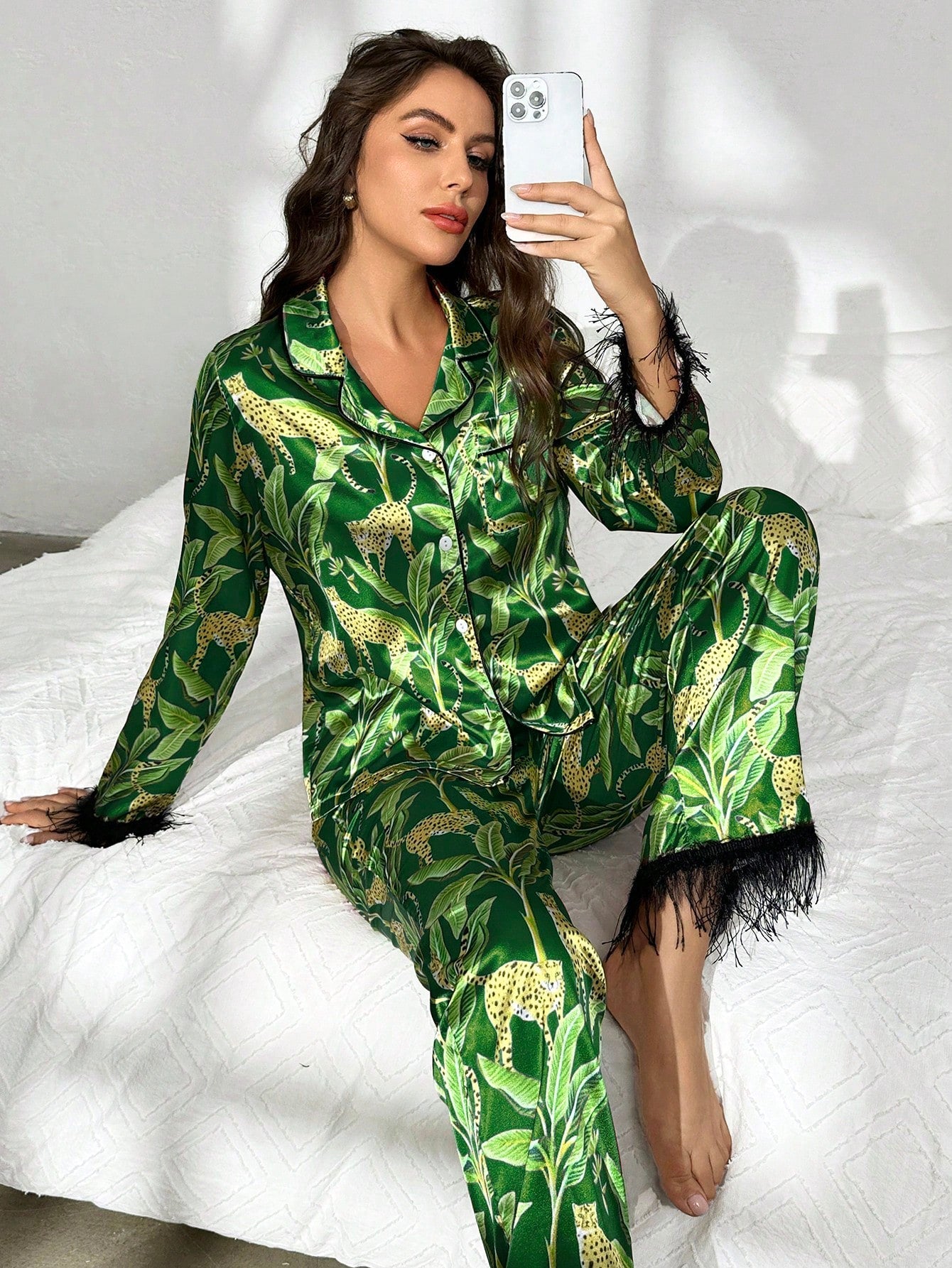 Luxe Satin Printed Pajama Set Combo (Pack of 3)