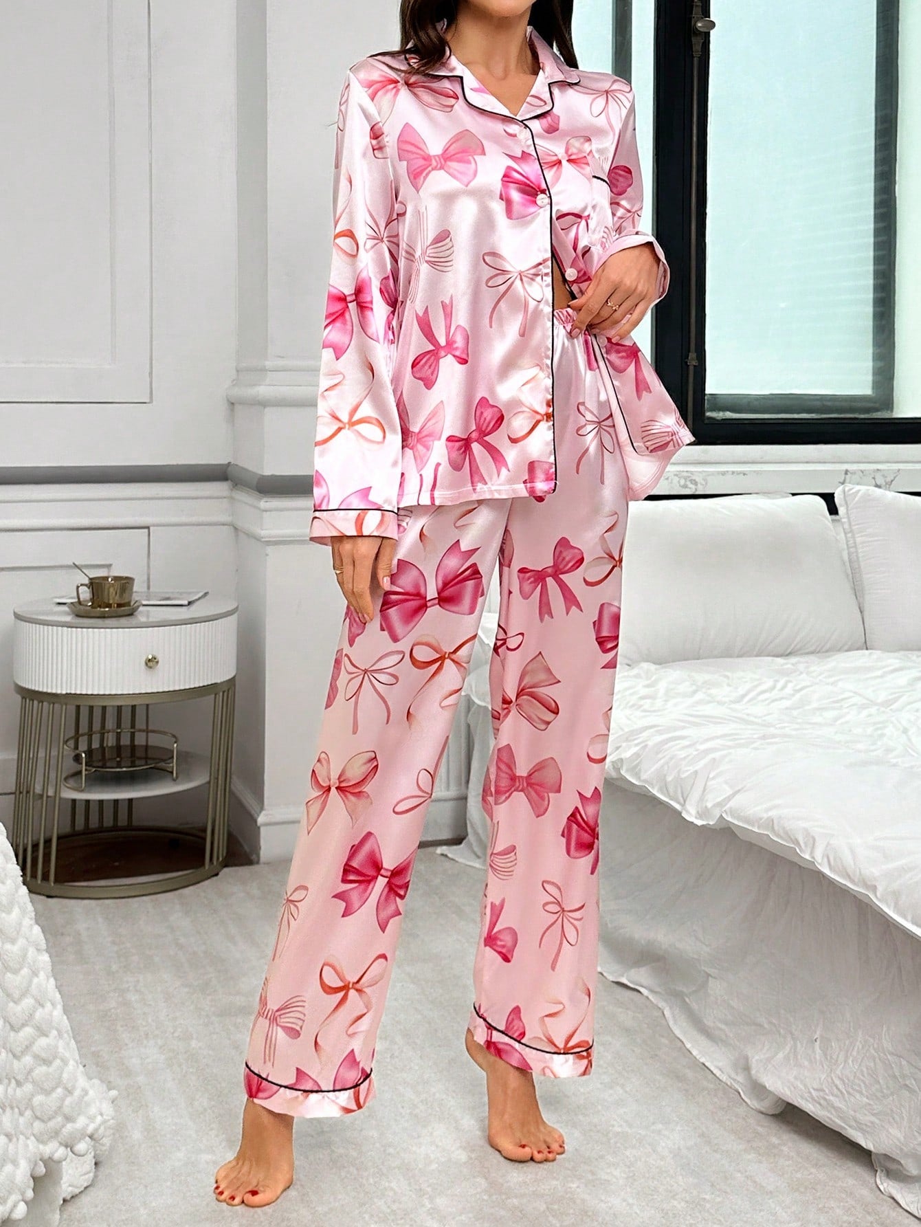 Luxe Satin Printed Pajama Set Combo (Pack of 3)