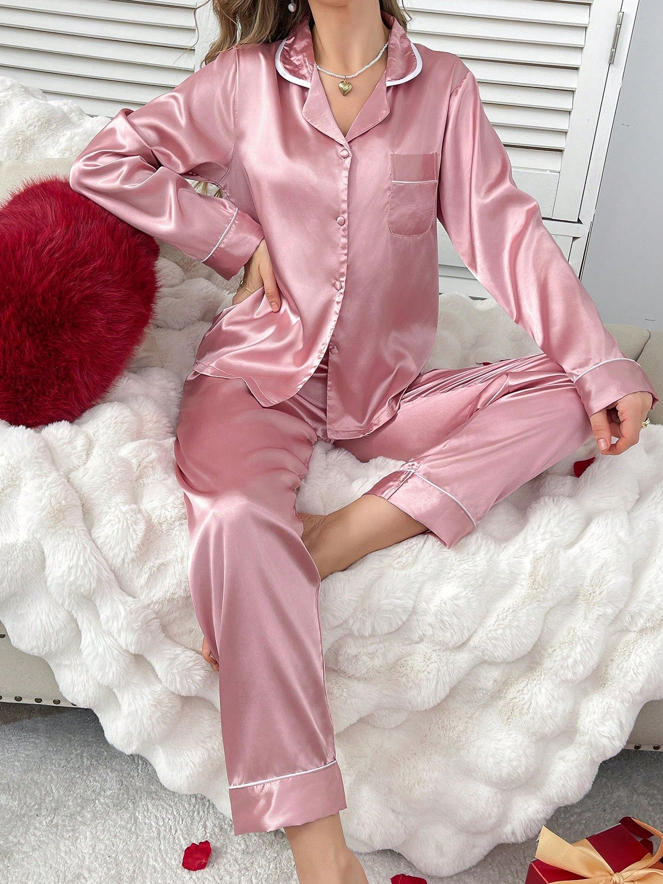 Luxe Satin Plain Pajama Set Combo (Pack of 3)