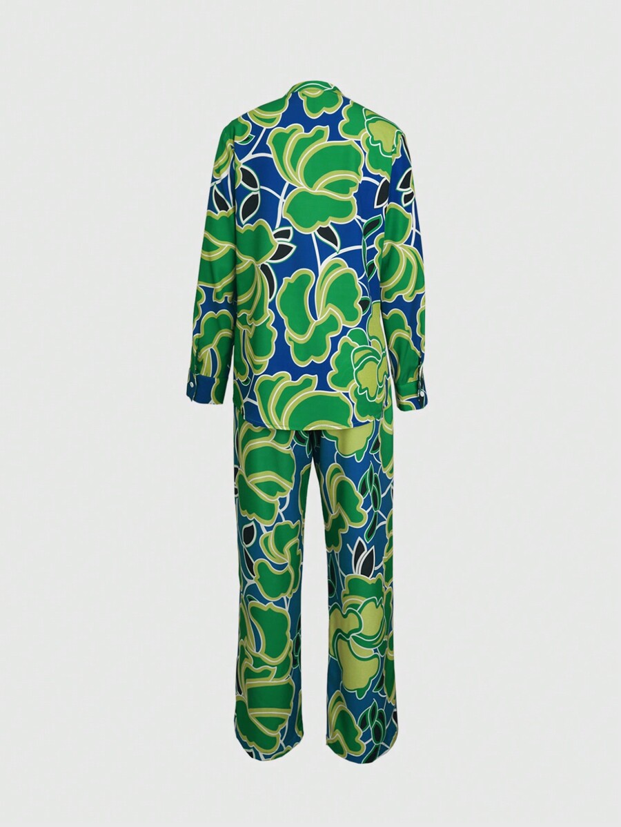 Retro Bloom Satin Co-ord Set
