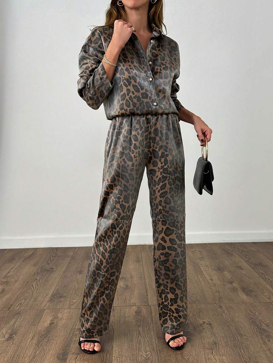 Savage Luxe Leopard Satin Co-ord Set