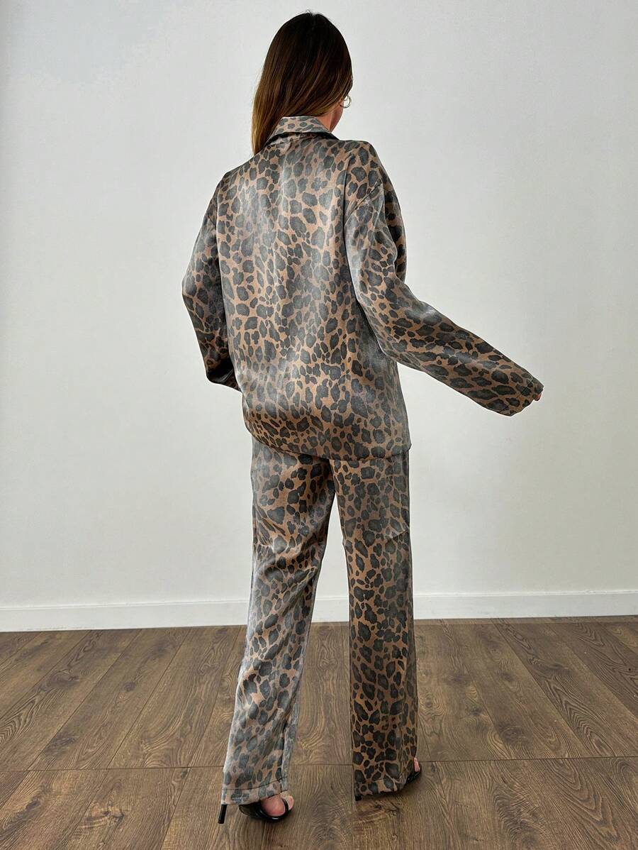 Savage Luxe Leopard Satin Co-ord Set
