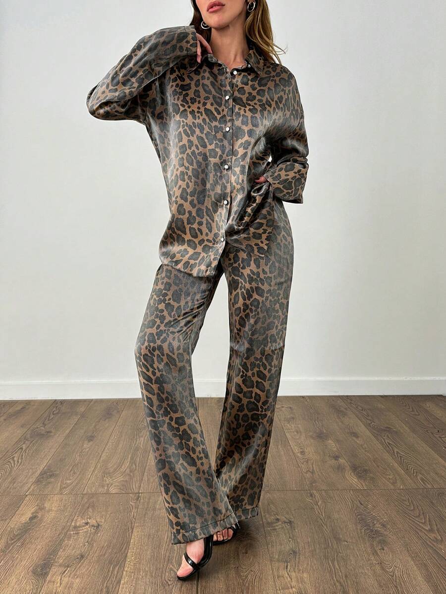 Savage Luxe Leopard Satin Co-ord Set