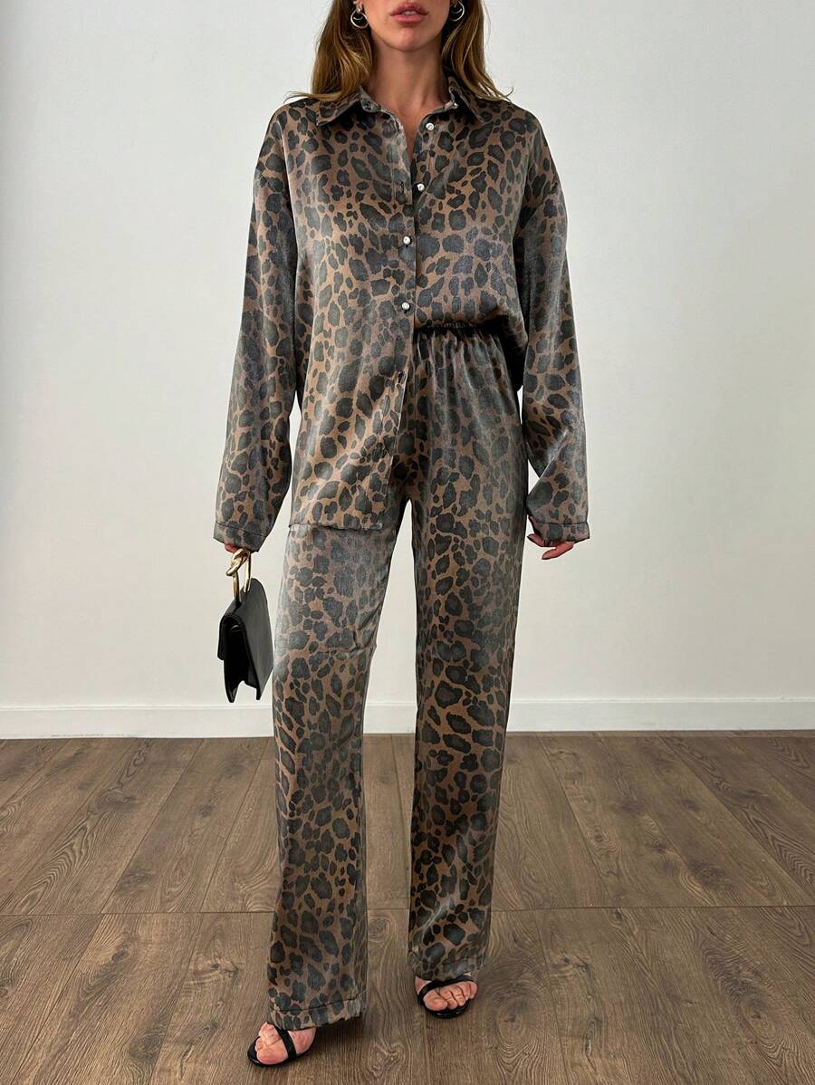 Savage Luxe Leopard Satin Co-ord Set