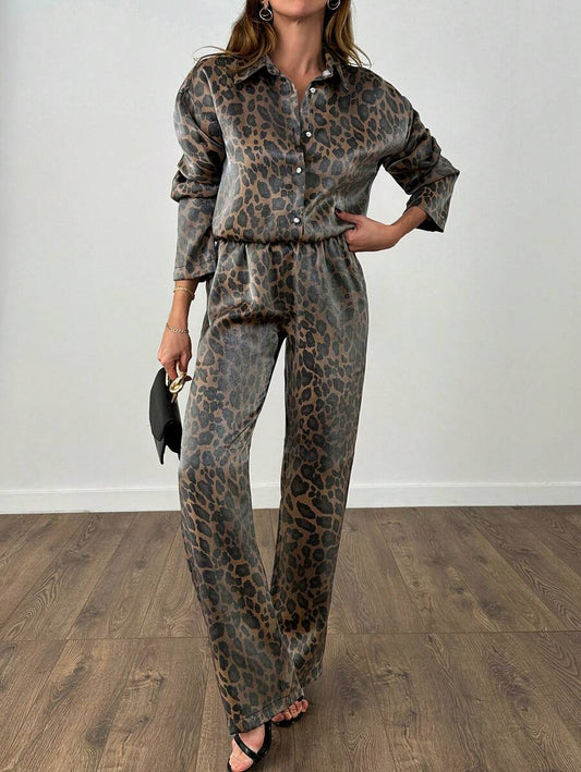 Savage Luxe Leopard Satin Co-ord Set