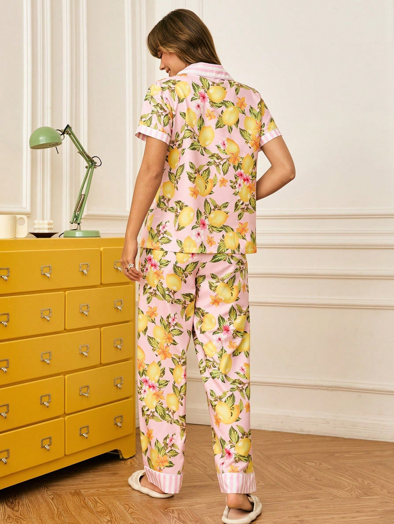 Lemon Blossom Short-Sleeve Pajama Set