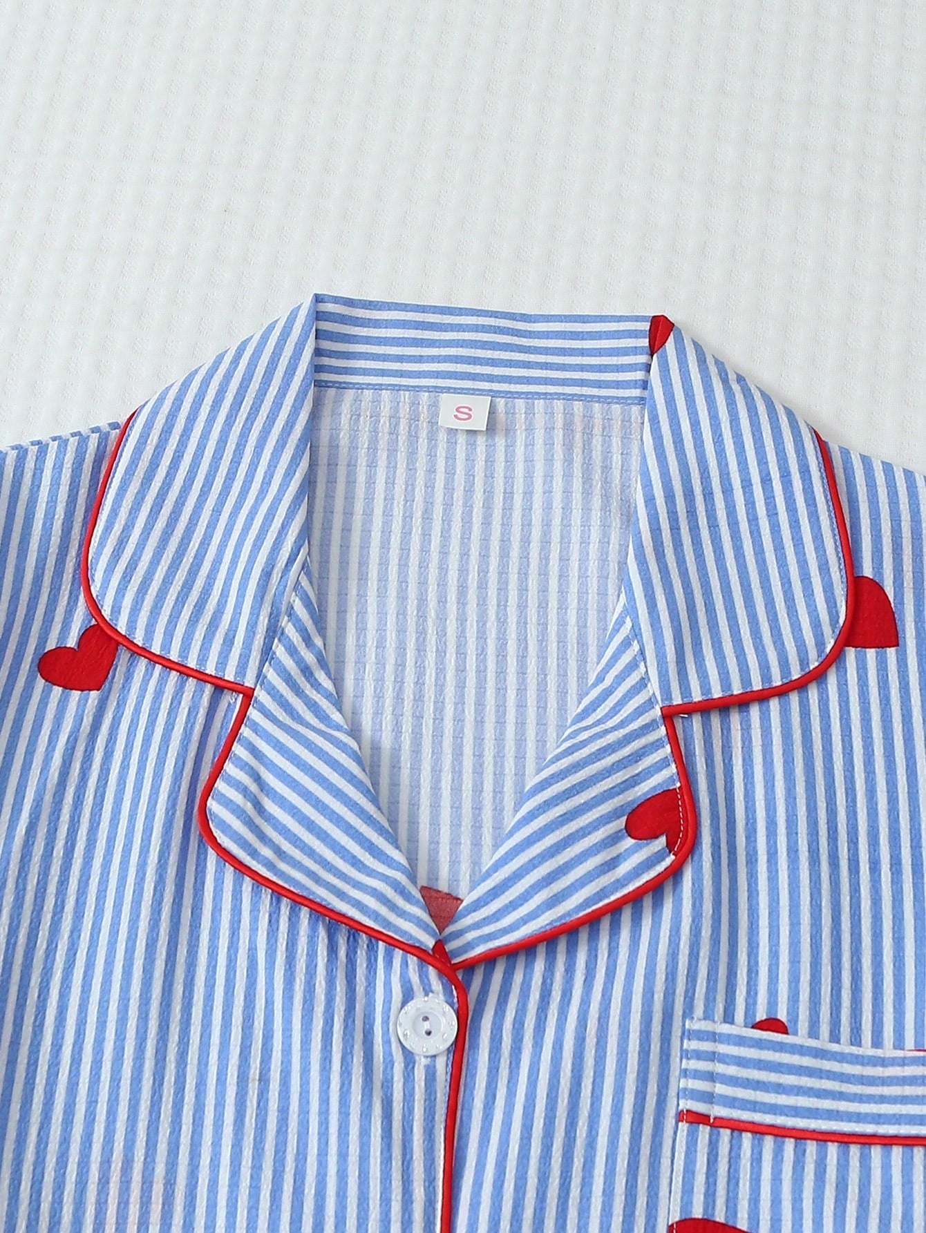 Blue Heartstripe Classic Pajama Set