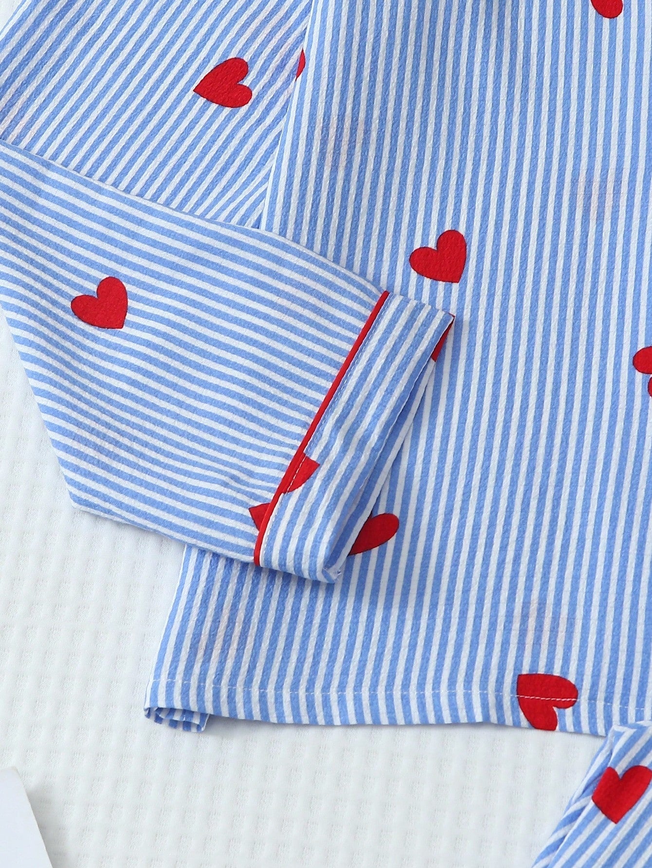 Blue Heartstripe Classic Pajama Set