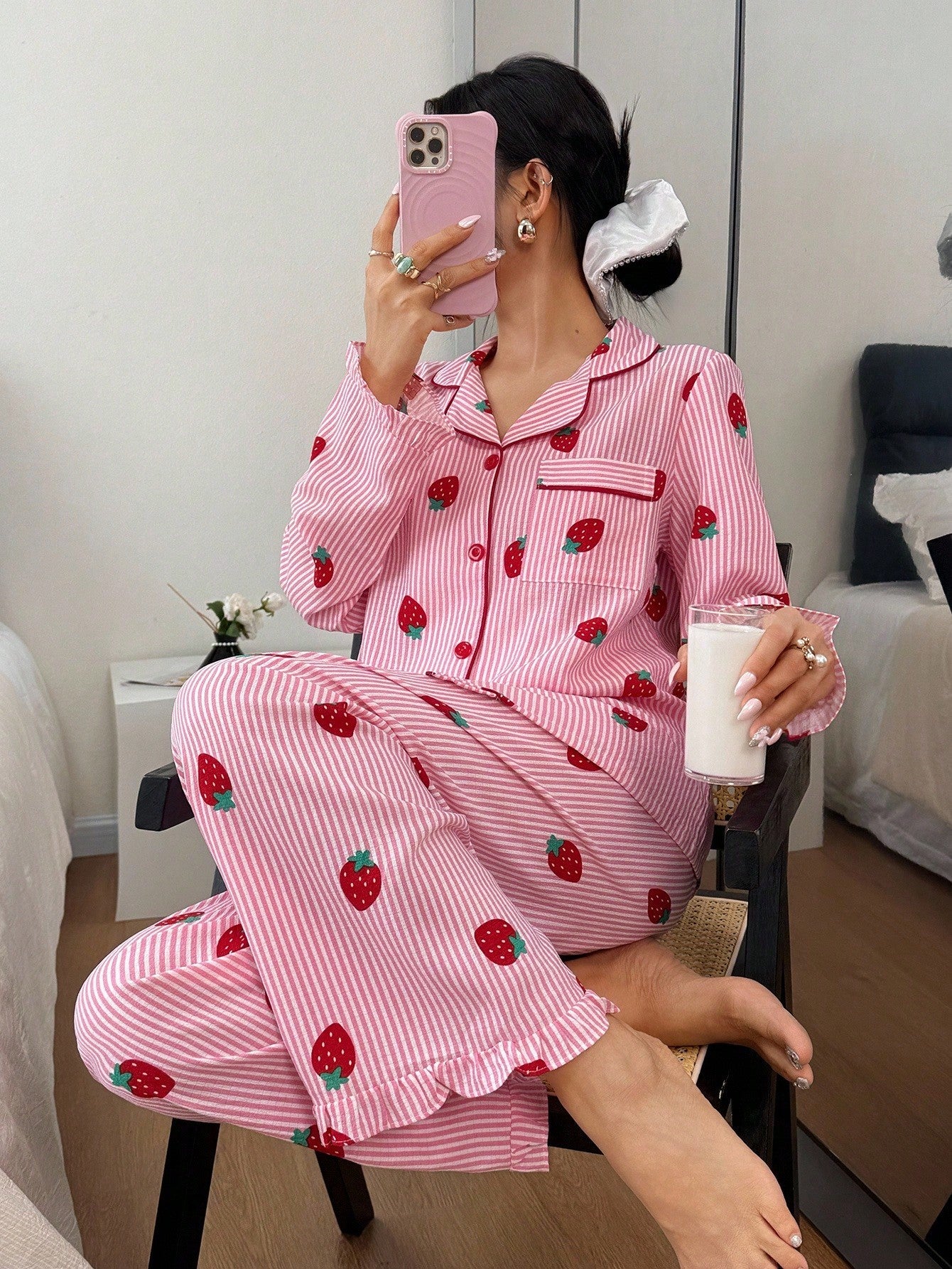 Strawberry Stripe Pajama Set