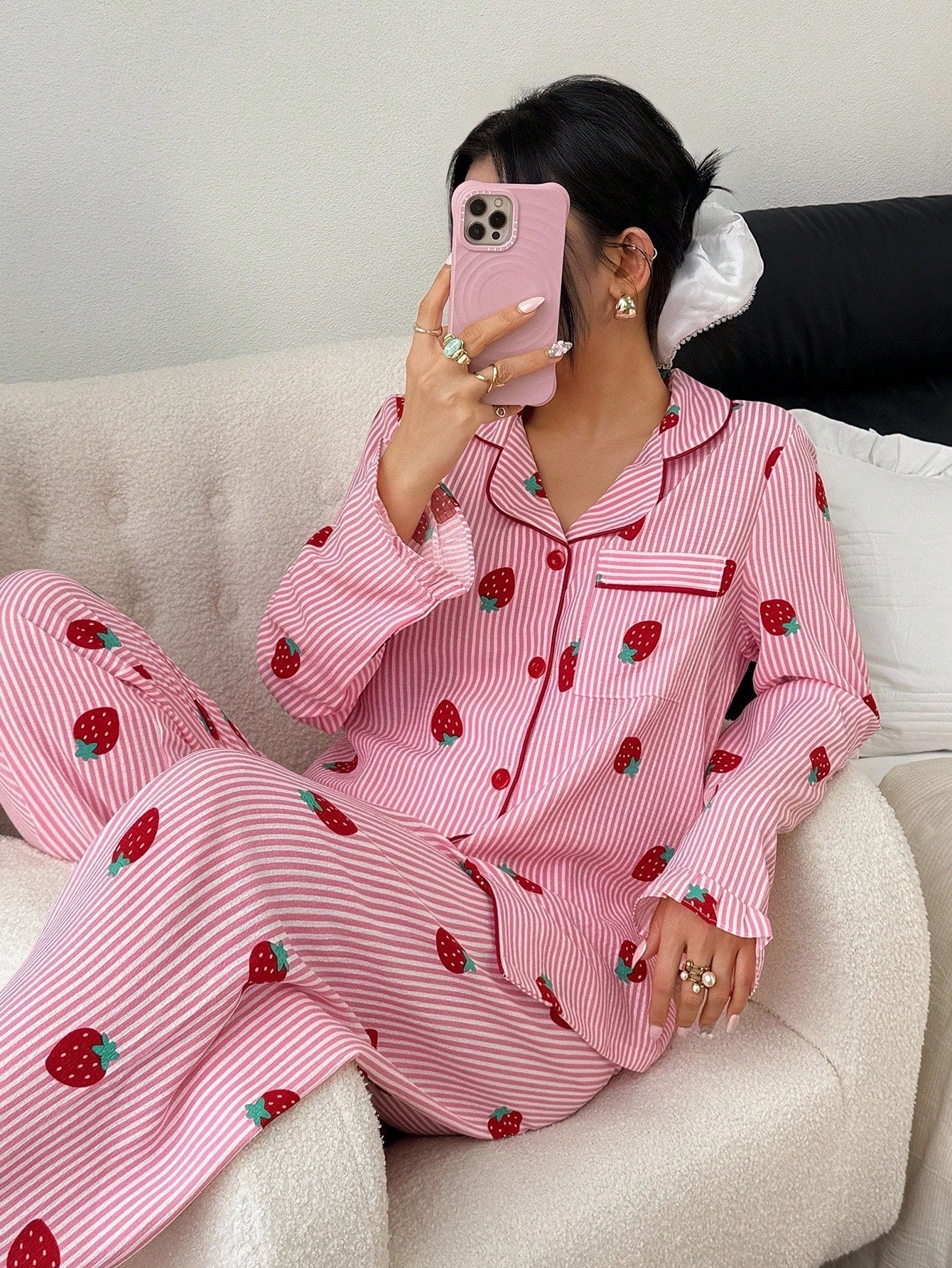 Strawberry Stripe Pajama Set