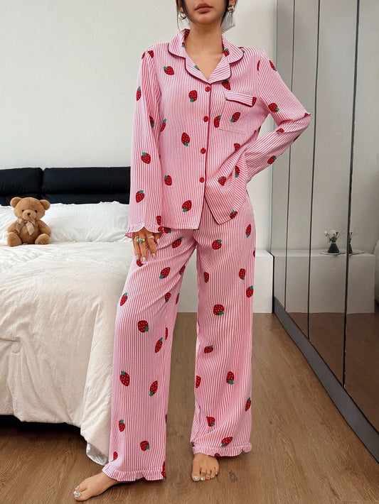 Strawberry Stripe Pajama Set