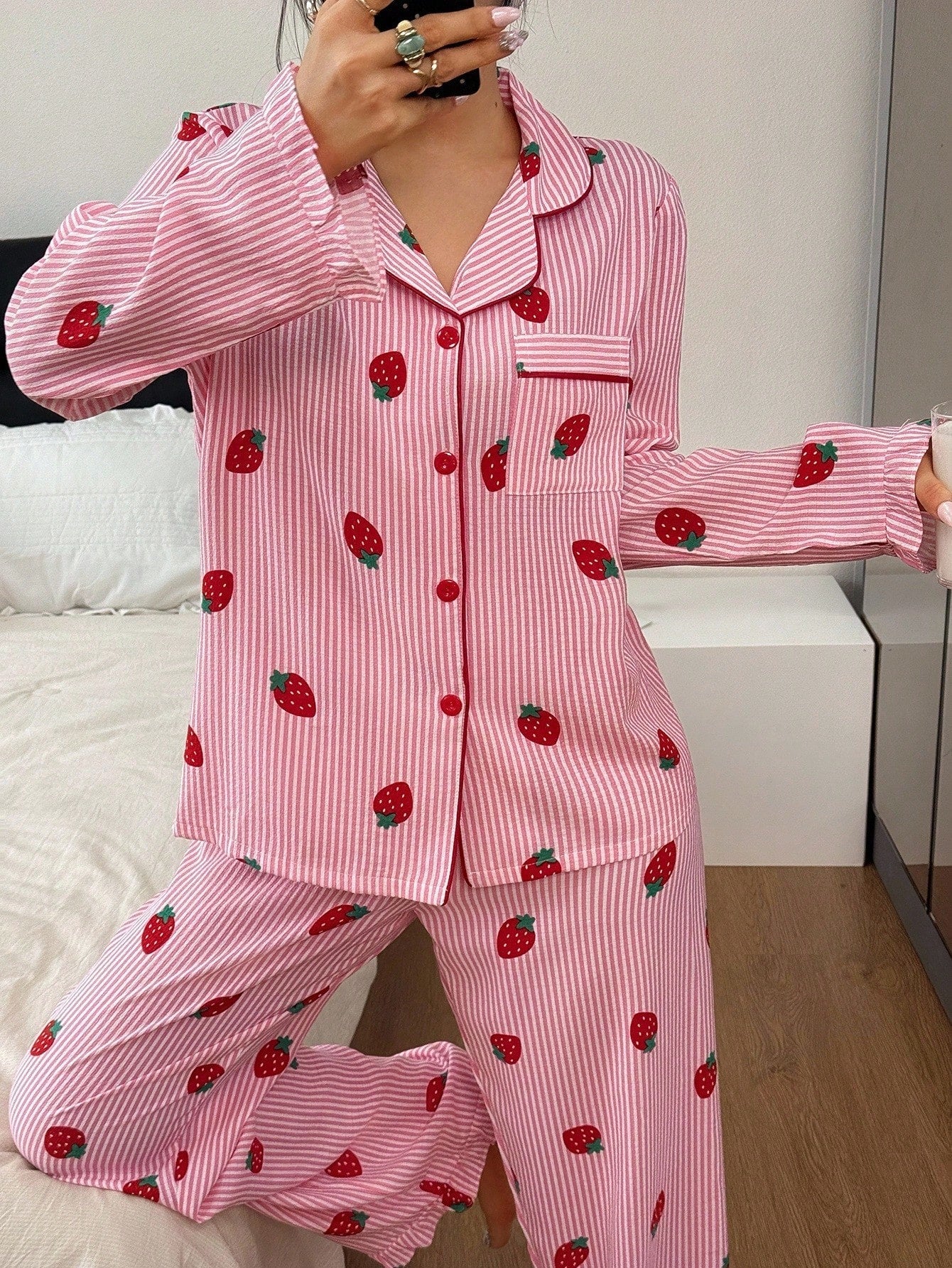 Strawberry Stripe Pajama Set
