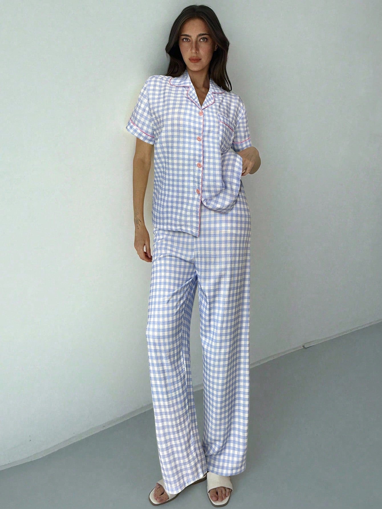 Bluebell Gingham Short-Sleeve Pajama Set