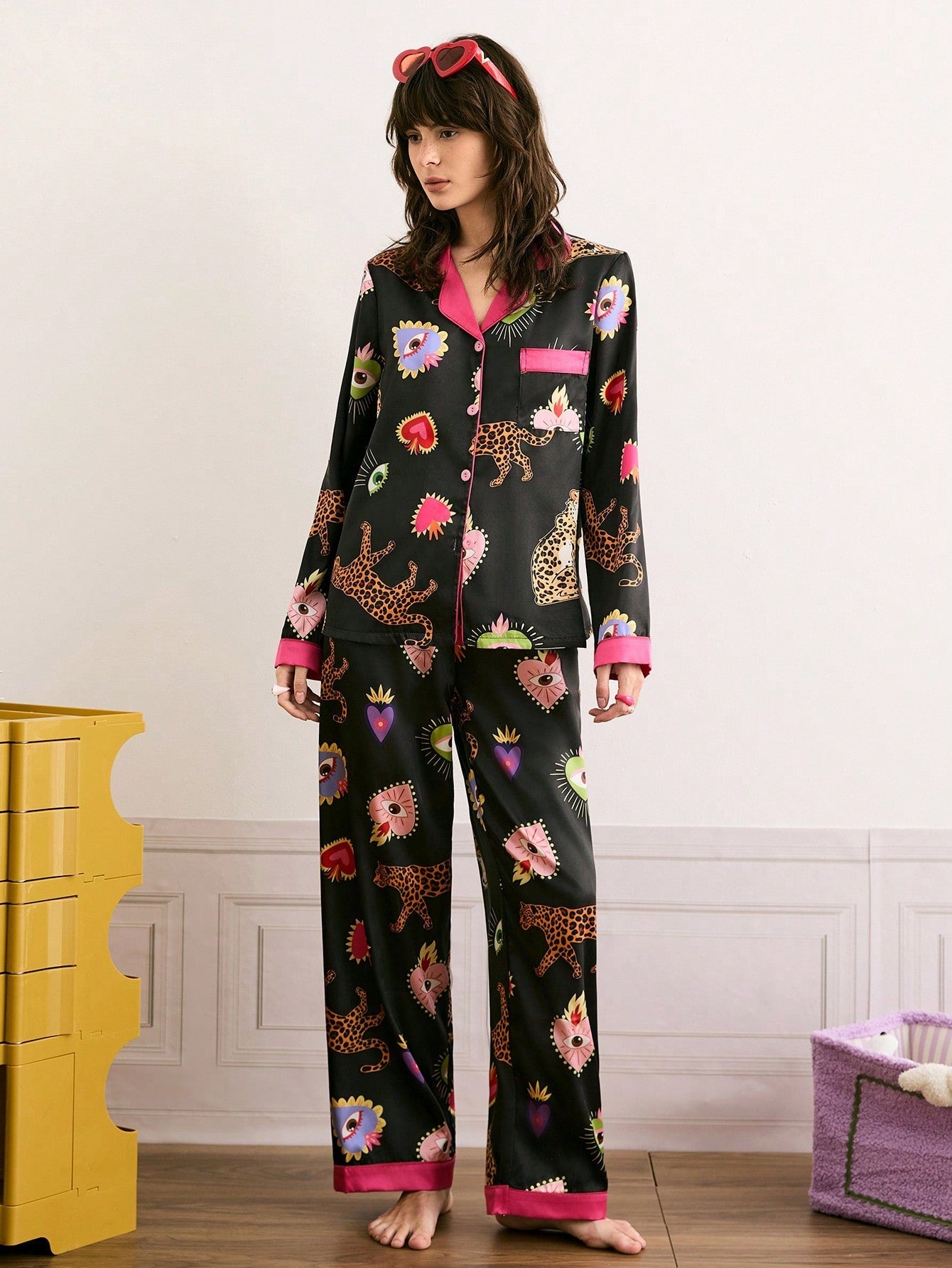 Midnight Safari Printed Pajama Set