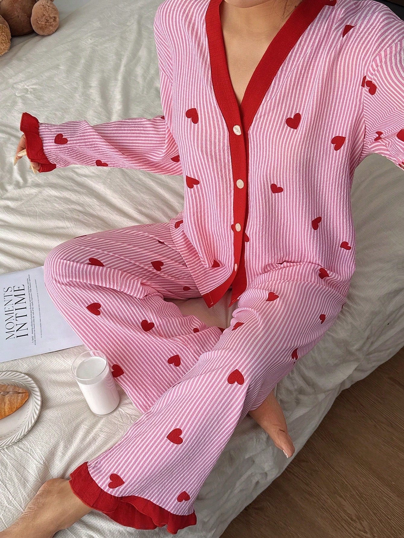 Heartstripe Cotton Pajama Set
