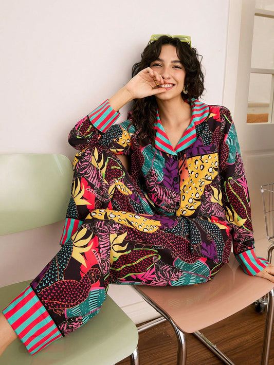 Jungle Pop Printed Pajama Set