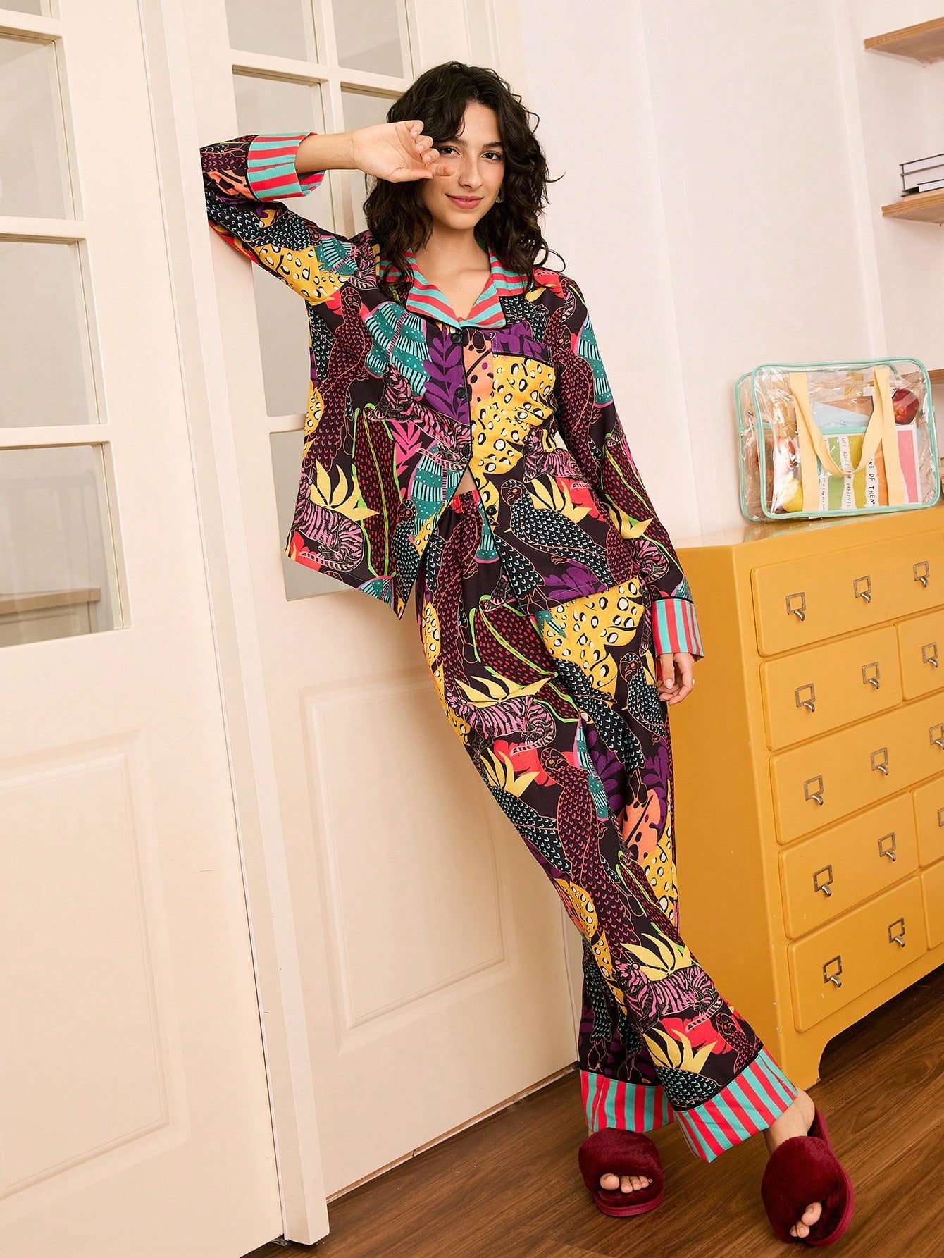 Jungle Pop Printed Pajama Set