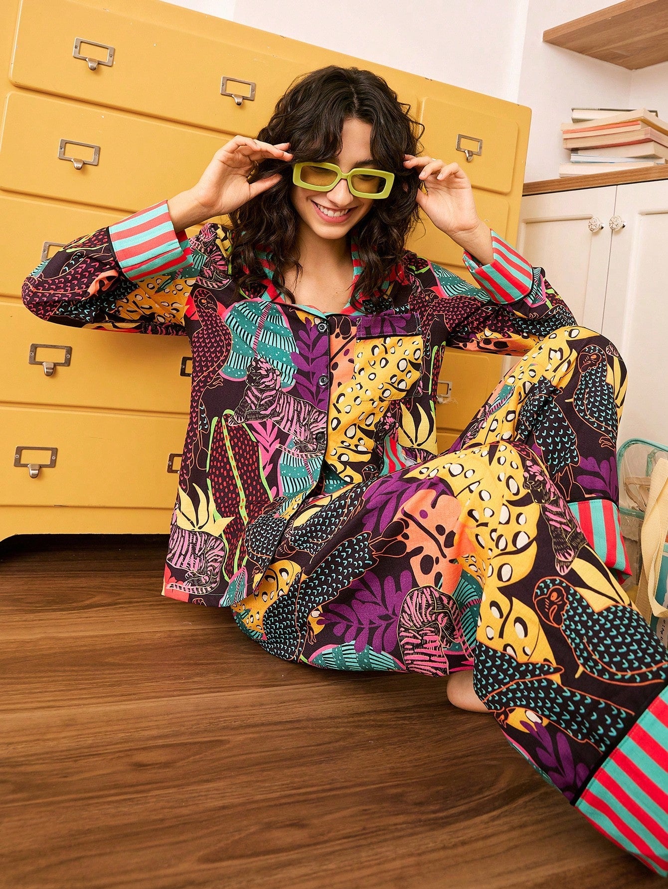 Jungle Pop Printed Pajama Set