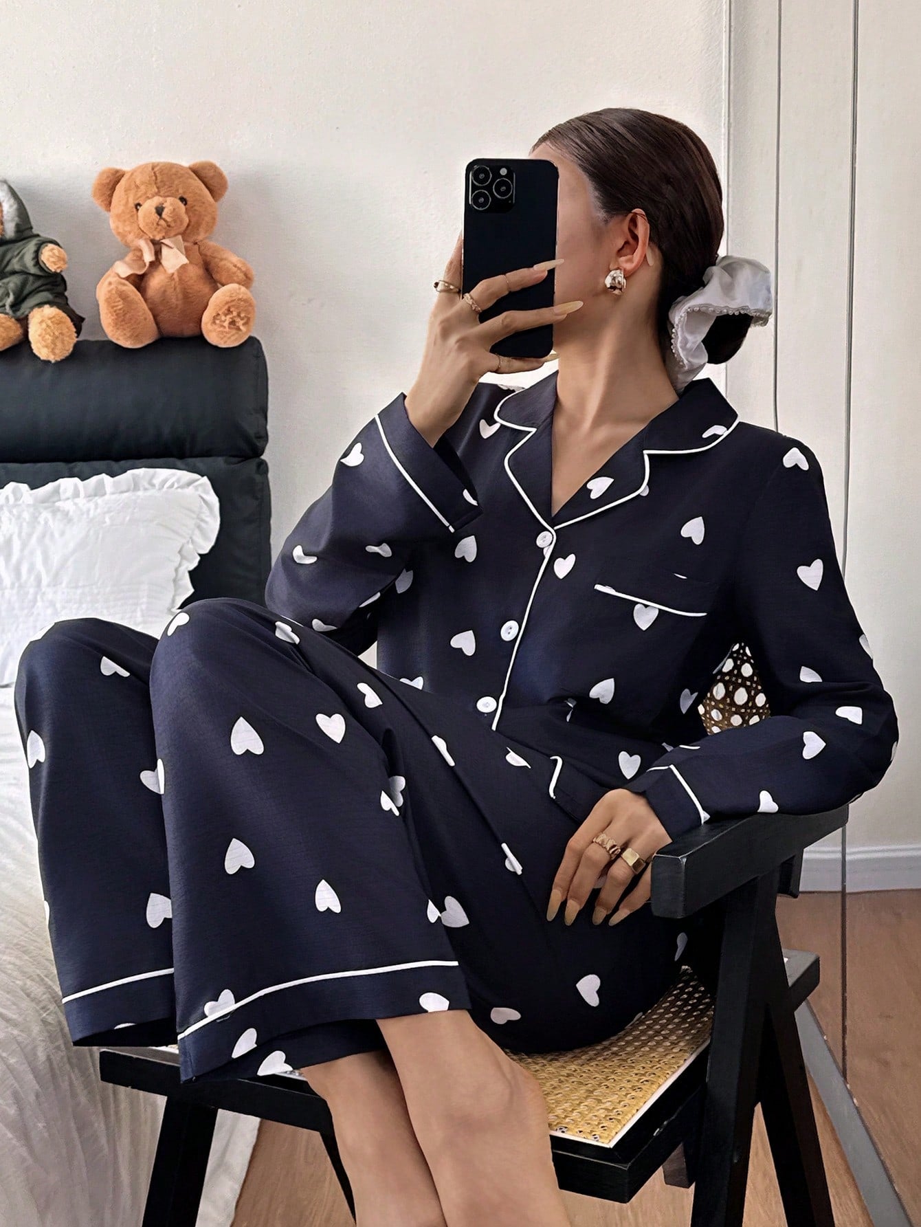 Midnight Heart Classic Pajama Set