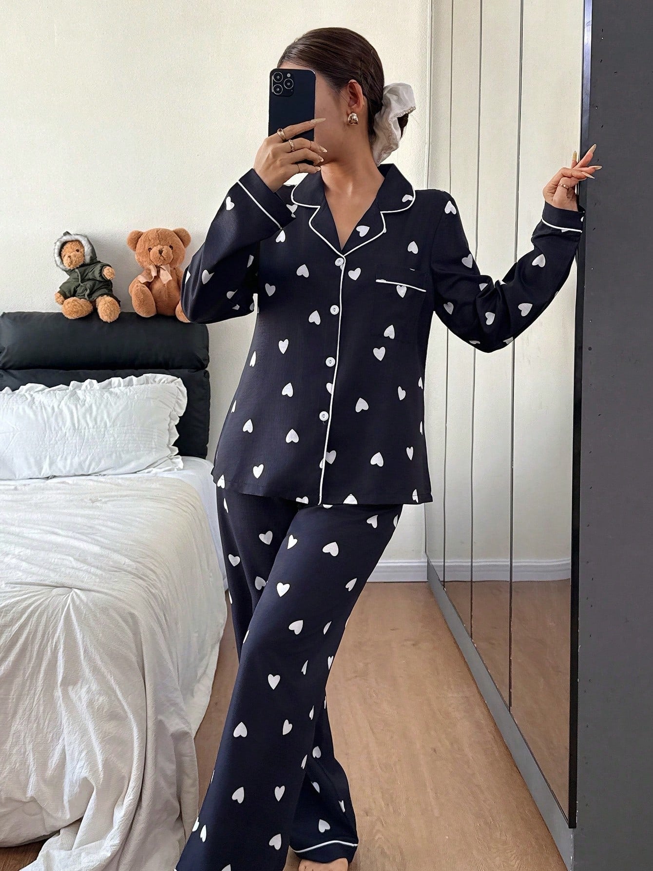Midnight Heart Classic Pajama Set