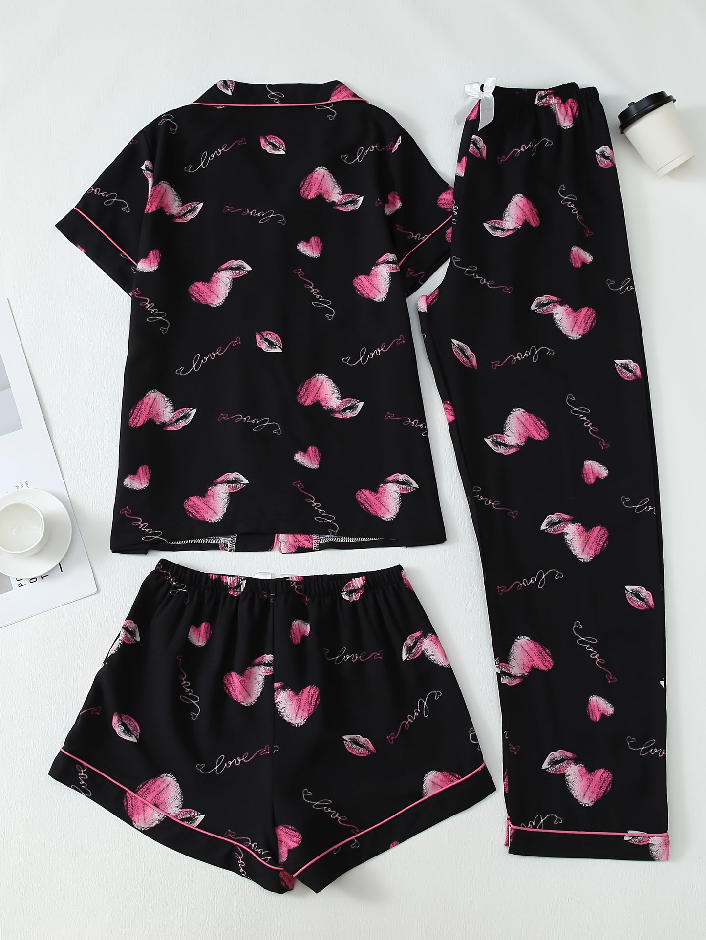 Midnight Kiss Pajama Set 💋✨
