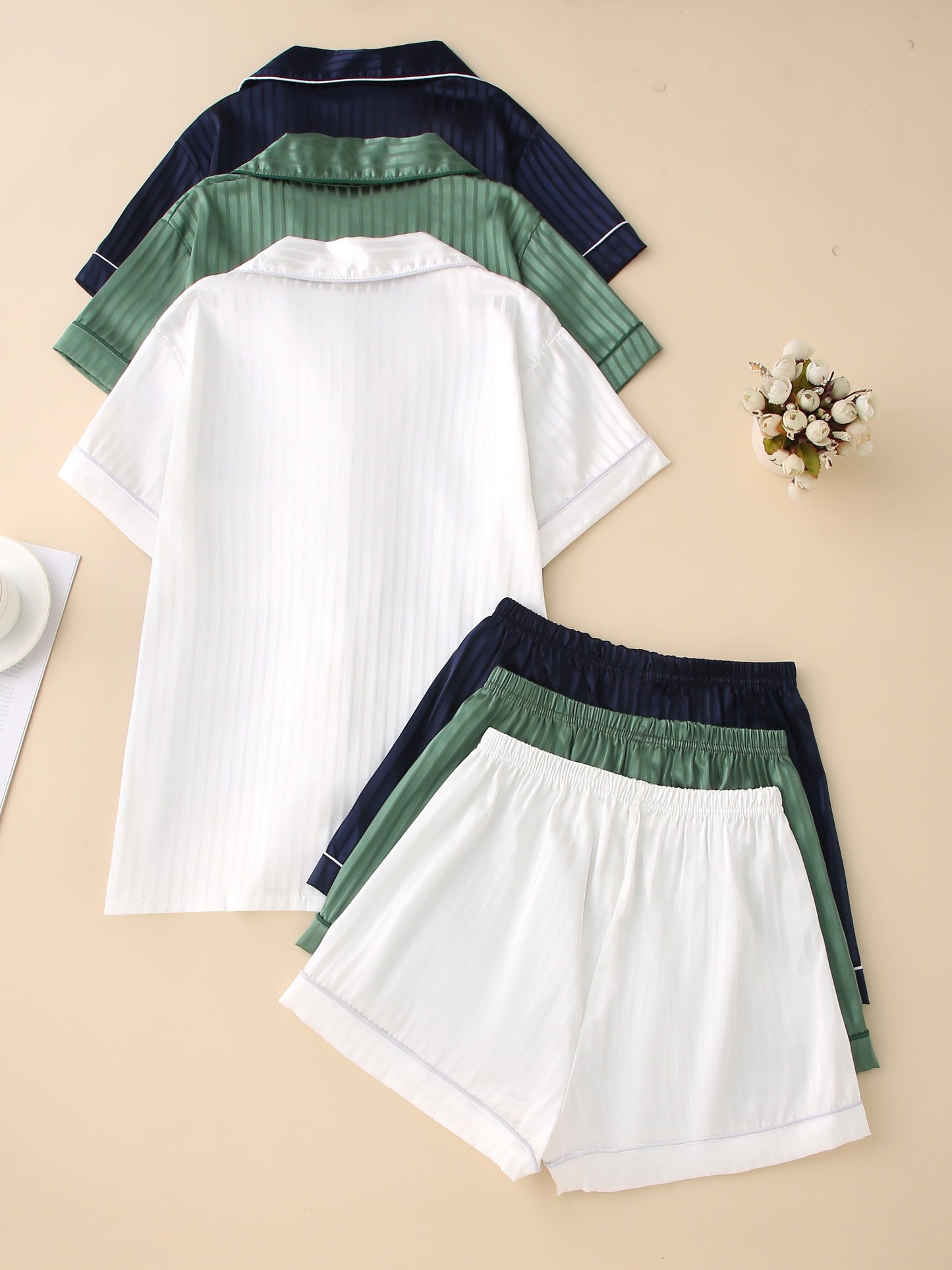 Silva Luxe Satin PJ Sett (Combo of 3)