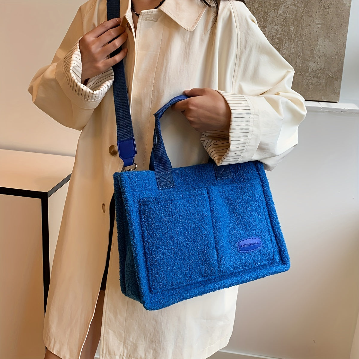 Urban Sherpa Multi-Pocket Tote Bag – Cozy Chic Edition