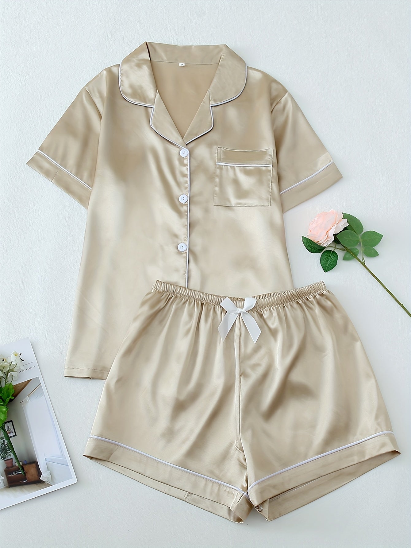 Satin Glow Luxe PJ Set (Combo of 3)
