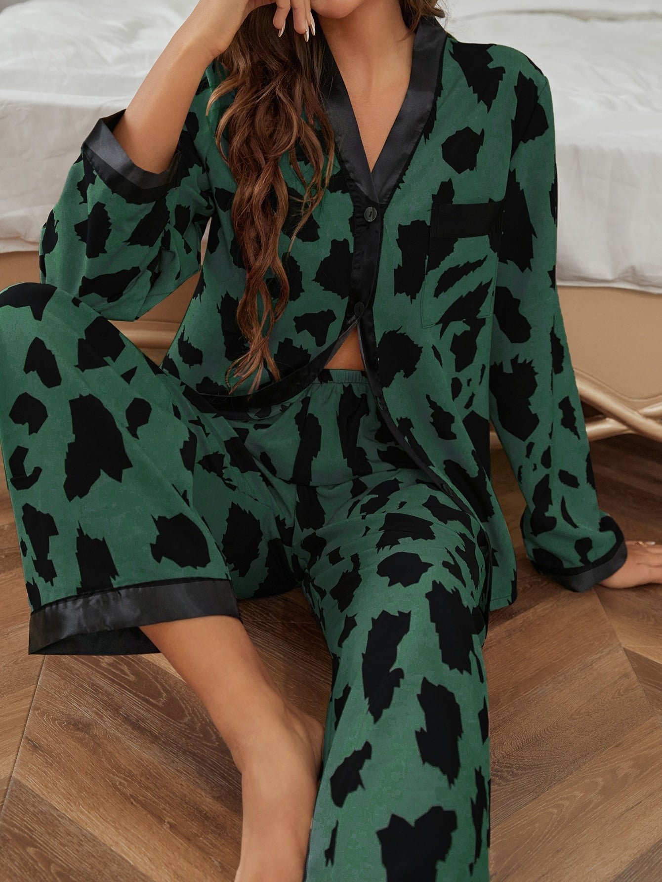 Allover Print Contrast Trim Pyjama Set (Pack of 3 Sets)