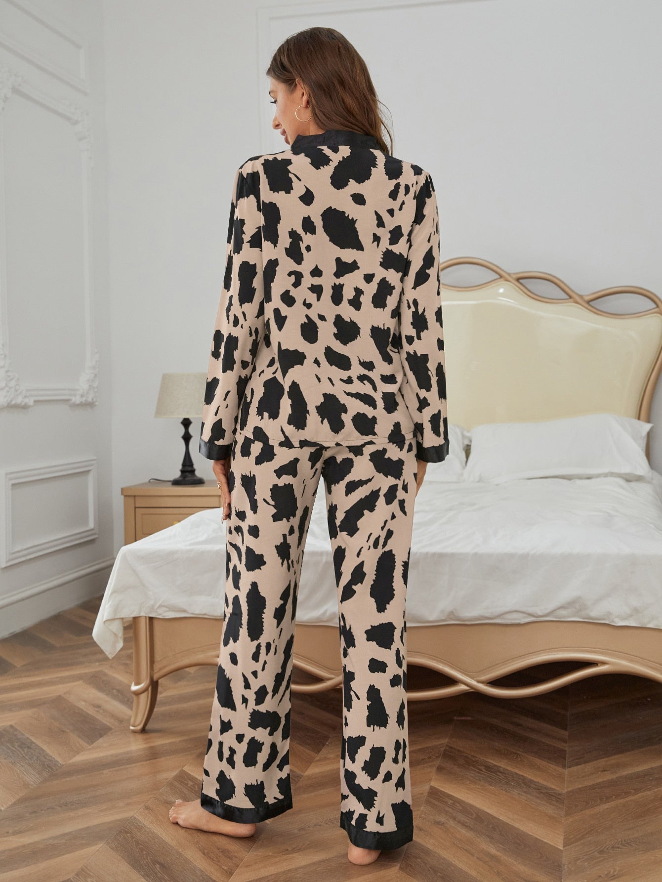 Allover Print Contrast Trim Pyjama Set (Pack of 3 Sets)
